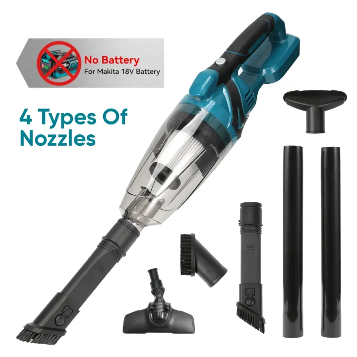 Aspiradora inalámbrica de mano eléctrica, aspiradora inalámbrica para el hogar y el coche, doble uso, portátil, limpieza de alta potencia para batería Makita de 18V - 1