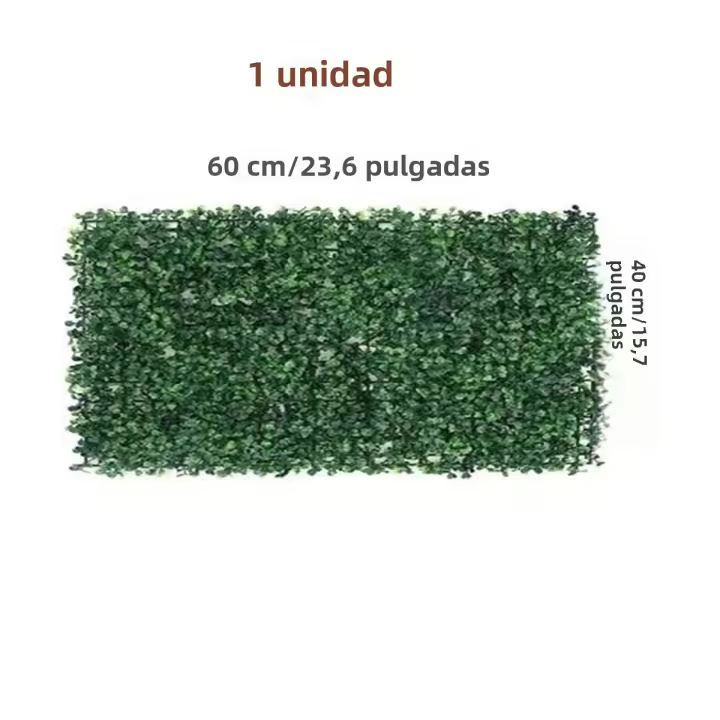 Panel De Hierba Artificial De Plástico 1pc Decoración Verde Para Pared Protección UV Valla De Privacidad Para Decoración De Hogar Y Exteriores - 1
