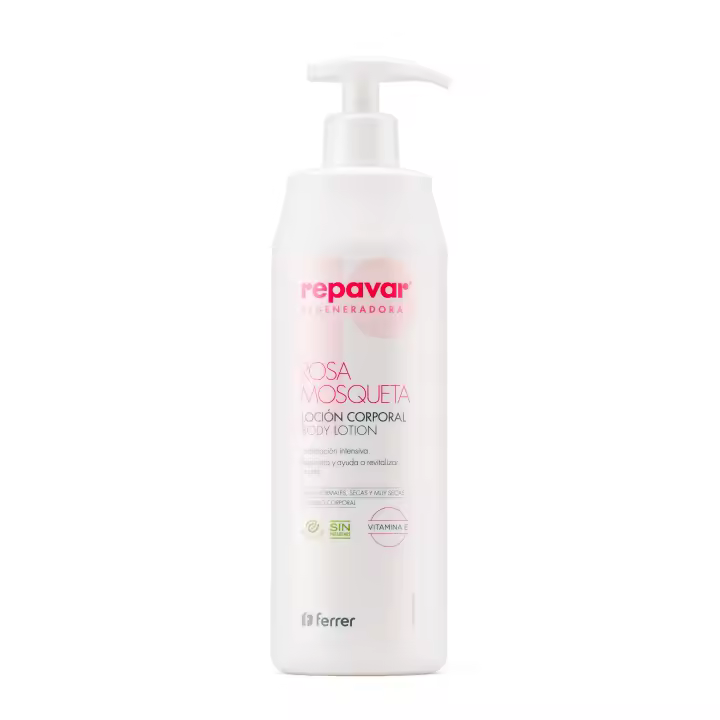 Repavar Regeneradora Loción Hidratante Corporal - Fórmula con Rosa Mosqueta y Vitamina E - Regenera y Ayuda a Revitalizar la Piel - Hidratación Dérmica Intensiva - 500 ml - 1