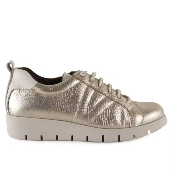 Chamby|Zapatillas piel casual doradas|Mujer Piel Piel y textil Textil, extraible, efecto memoria y antibacteriano - 1