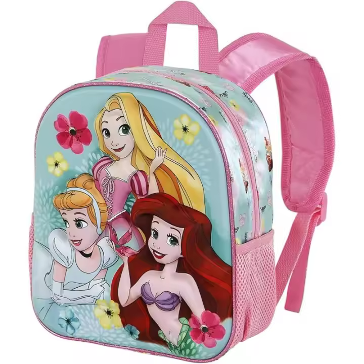 Mochila 3D Pequeña Adorable Princesas Disney Color Rosa y Azul. Tamaño 31x26x11cm. KARACTERMANIA - 1