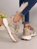 Nuevas Zapatillas De Mujer 2024 Cómodas Y Transpirables Con Cordones Plataforma Baja Para Exterior Casual Colorido Mesh - details 10