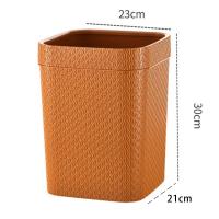 Cesta De Basura Redonda De Rotura Tejida En Rattan Compacta De Plástico Para Interiores Y Exteriores Adecuada Para Dormitorio Cocina Patio Y Coche - details 5