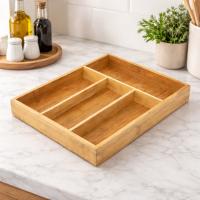 STARLEY-Organizador de Cubiertos Bambú (25x33Cm),organizador de utensilios de cubiertos, organizador de cubiertos en cajón, bandeja organizadora de cubiertos - details 1