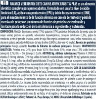Advance Veterinary Diets Atopic Medium & Maxi, Pienso para Perros con Dermatitis atópica con Conejo, 3kg - details 6