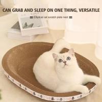 Placa De Rasguño Para Gatos De Cartón Redonda Y Ovalada Con Tazón Nido 5 Capas Para Gatos Domésticos Rasguño Delgada Y Durable - details 2