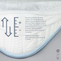 Protector de Colchón Cuna Bebé Rizo 100% Algodón - Impermeable y Antialérgico - Colchón 60x120cm y 70x140cm - Fabricado en España - Protector Cuna Bebé Infantil - FusionHome - details 2