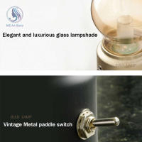 Bombilla De Noche LED Recargable Vintage Retro Sin Cable Con Sombrilla De Vidrio Para Decoración De Dormitorio Lámpara De Mesa - details 6