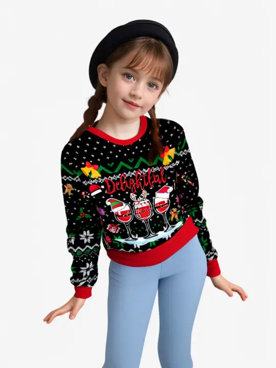 Plushome Sudareras De Navidad,De Manga Larga Con Cuello Redondo, Sudadera Con Estampado De Papá Noel,Reno, Ropa De Calle Informal De Navidad, Otoño E Invierno - 1