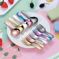 Juego De Comedor Portátil Para Niños En Acero Inoxidable 304 Uso Exterior Utensilios De Desayuno Y Postre Combinación De Cuchara Y Tenedor - details 32