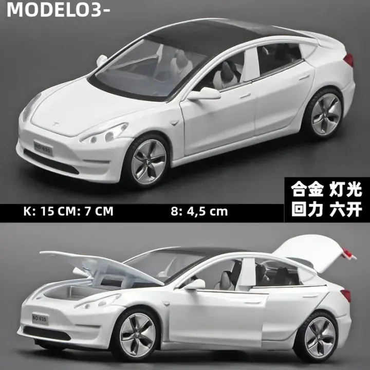 Modelo De Coche Tesla Modelo 3 a Escala 1:32 De Aleación Y Metal Con Sonido Y Luz Regalo Para Niños Colección E126 - 1