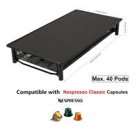 Cajón de 40 Cápsulas Café y Soporte de Máquina Cafetera para Nespresso Classic Funcional 2 en 1 丨Capacidad para 40 Cápsula丨Organizador de Café para Cocina u Oficina丨Ahorro de Espacio丨Material Resistente en Acero - details 2