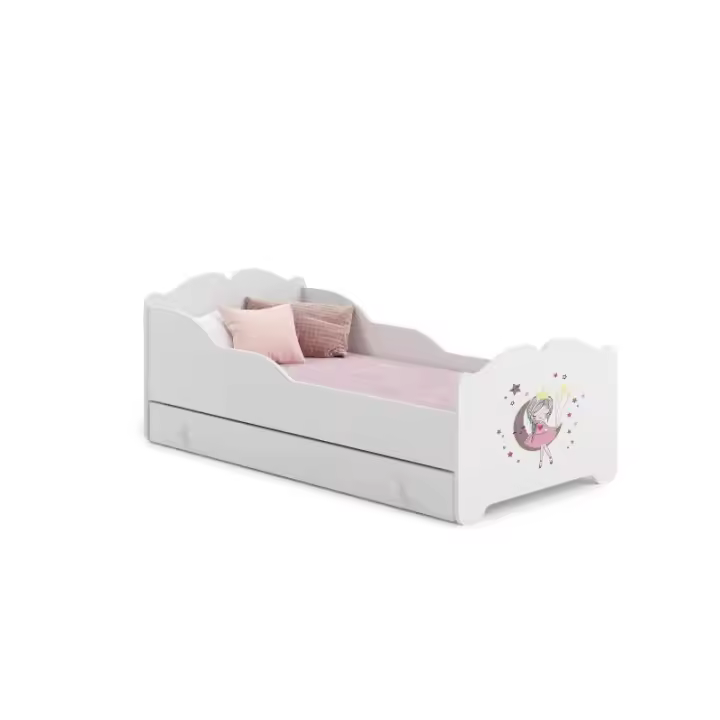 Cama de criança 160 x 80 com gaveta, colchão e estrado incluídos Kobi Anna Sleeping Princess - 1