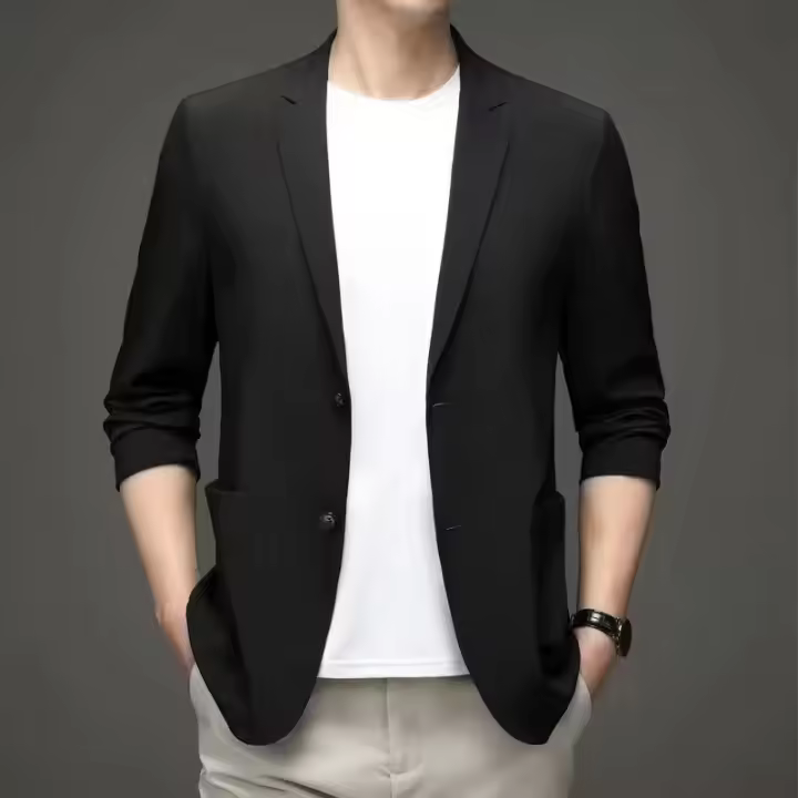 Traje De Hombre Gentleman Fashion Talla M-7XL Algodón De Alta Calidad Ropa De Trabajo Negocios Estilo Coreano Casual Blazer Dobles Botones - 1