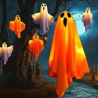 Fantasma LED Blanco Brillante Para Halloween Decoración De Casa Horripilante Con Luz De Hadas Interior Exterior Prop De Terror - details 13