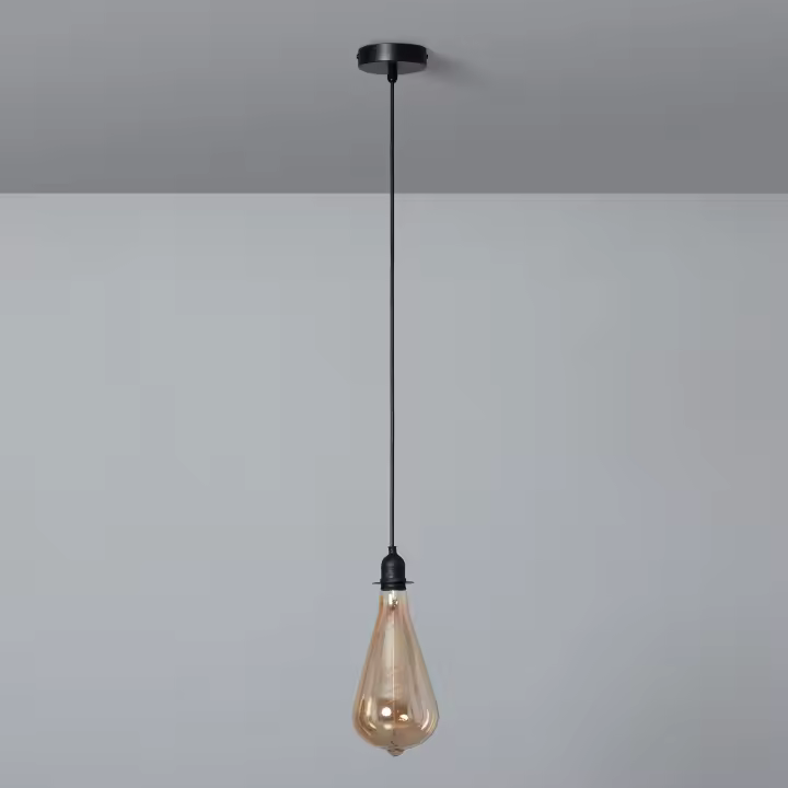 Ledkia Soporte con Portalámparas para Lámpara Colgante Exterior con Cable PVC Negro - 1