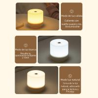 Lámpara De Noche LED Recargable Toque USB Para Dormitorio Luz De Lectura Con Protección Ocular 3 Colores Regulable Sin Pasos - details 4