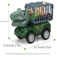Camión De Dinosaurio Para Niños Juguete De Transporte De Dinosaurio Con Coches FrictionPowered Pull Back Playset Para Niños - details 1