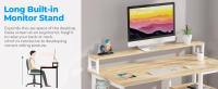 Escritorio de Ordenador con Soporte de Monitor, Escritorio de Oficina con Estantes de Almacenamiento Ajustables, Pequeño Escritorio Reversible para el Estudio, Beige - details 3