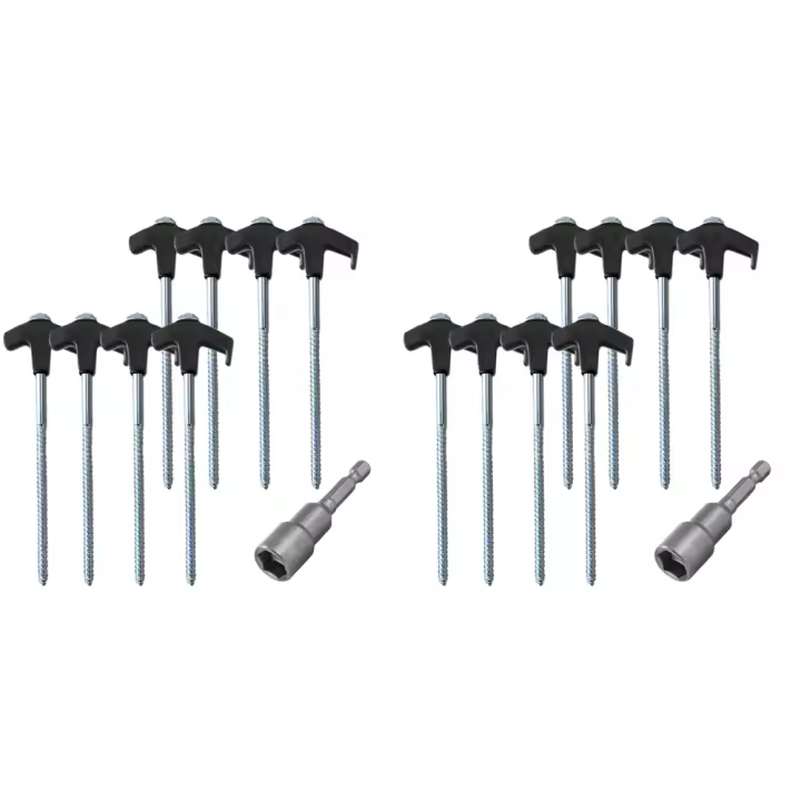 Clavos De Camping Con Hex Socket 8-24PCS Anclajes De Tierra Para Tienda De Campaña Y Tiendas De Campaña Clavos De Acero Fuerte Para Exterior - 1