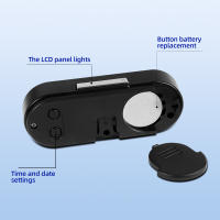 Reloj De Coche Digital Con Termómetro 2 En 1 Luminoso LCD Accesorios De Estilo Para El Coche Pantalla Digital De Tiempo Y Temperatura - details 6