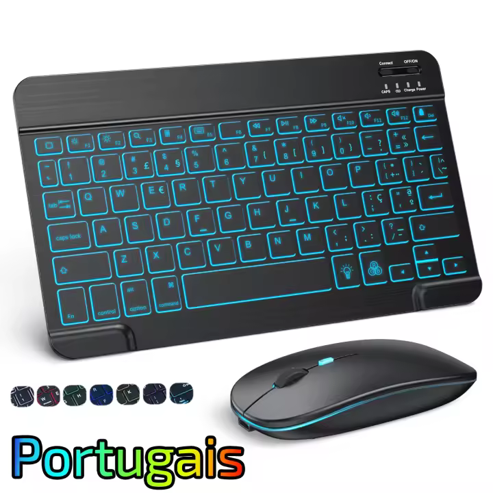 Teclado Bluetooth Backlit De 10 Pulgadas Para iPad Con Mouse Compatible Con IOS Android Windows Teclado Inalámbrico Con Retroiluminación Para IOS Android Windows - 1