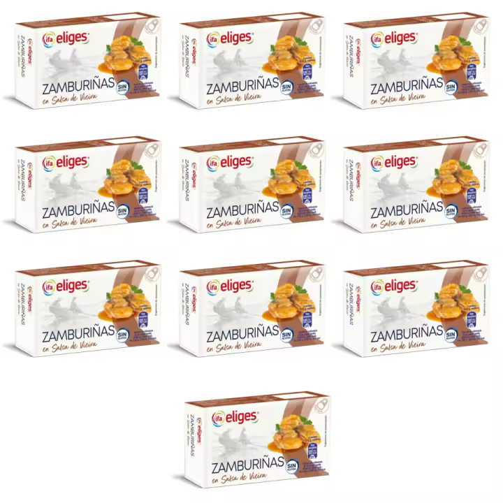 10 LATAS DE ZAMBURIÑAS EN SALSA DE VIEIRA IFA,  SABOR Y CALIDAD - 1