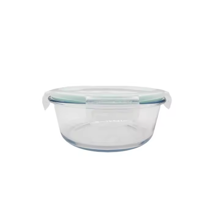PANDAHOME Recipientes Herméticos Cristal Redondo para Alimentos – Aptos para Horno, Microondas y Congelador, Ideales para Transportar Comida -Sin BPA-Taper Para Comida - 1
