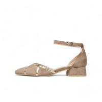 HLUNA Zapatos planos de mujer de Terciopelo con decoración dorada talón cerrado con pulsera al tobillo YZ24-030 - details 4