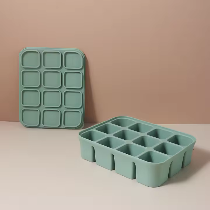 Molde De Hielo De Silicona Para Alimentos De Bebé De 12 Celdas - Easy Pop out Para Puree Y Aperitivos Infantis Grado Alimenticio - 1