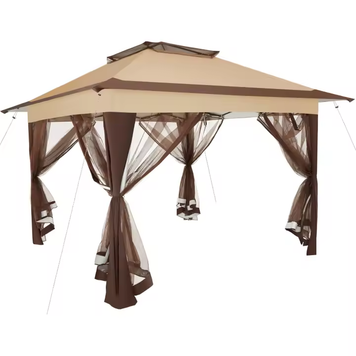 TECTAKE - Carpa plegable CARABOBO 3,64 x 3,64 x 2,94 m, Carpa plegable, Resistente estructura de acero con revestimiento en polvo, Techo doble repelente al agua con protección UV - 1