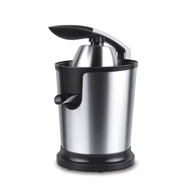 Exprimidor de Naranja Electrico 350W, Exprimidor de Zumo con Mango para Presionar, Exprimidor de Limon con Palanca Easy Press, Exprimidor de Citricos Con Brazo de Prensar, Cuerpo Acero con Deposito de 400ml - 1