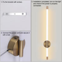 Lámpara De Pared LED Interior 70cm 90cm Luz De Decoración Para Sofa Y Dormitorio Fuente De Iluminación Blanca Y Dorada - details 8
