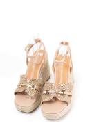 Lyla Wang Sandalias cuñas altas de espartos con plataforma con adorno metálico - details 1