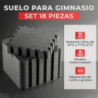 JUPPLIES - Suelo Gimnasio Set 18 Piezas 32x32x1cm - Esterilla Puzzle Fitness para Suelo - Alfombra Protectora en Casa - details 3