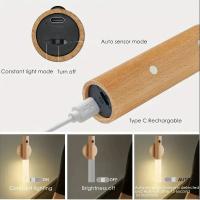 Lámpara Magnética De Pared En Color Madera Con Sensor De Movimiento Luz Nocturna Recargable Para Armario Cocina Escalera Emergencia - details 5