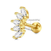 Juego De 5 Piezas De Aretes En Acero Inoxidable Para Puntas De Oreja Perforaciones De Labio Y Labret Joyería De Moda Para Mujeres Estilo Trendy - details 1