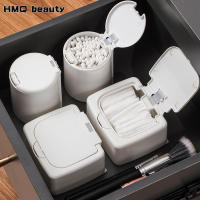 Organizador De Maquillaje Con Cubierta Y Almacenamiento Pop-up Para Algodones Y Pequeños Artículos De Belleza Caja De Plástico Antipolvo Para Escritorio - details 0