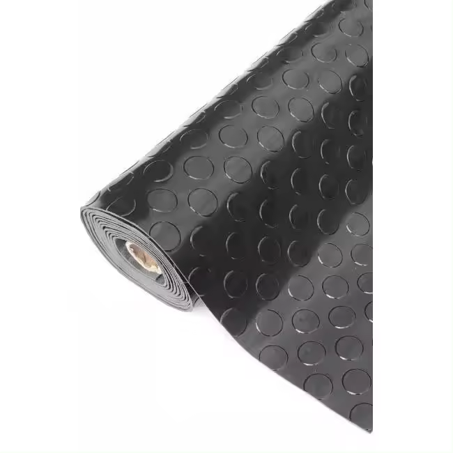 Suelo de Goma Antideslizante | Pavimento de Caucho para Interiores y Exteriores | Alfombra Negra Antideslizante Moto | Esterilla Caucho | Suelo de Goma PVC Negro - 1