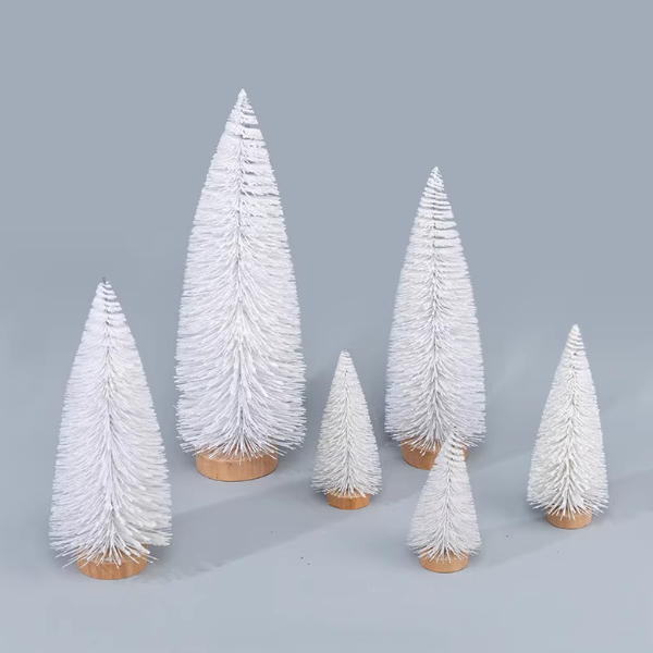LILI HOME 🌲 Pack de Árboles de Navidad Blancos Decorativos - Disponen 3 tamaños: 15 cm - 25 cm - 30 cm - Decoración navideña elegante y minimalista, ideal para cualquier rincón del hogar o del negocio. Este set de árboles blancos con efecto nevado apo