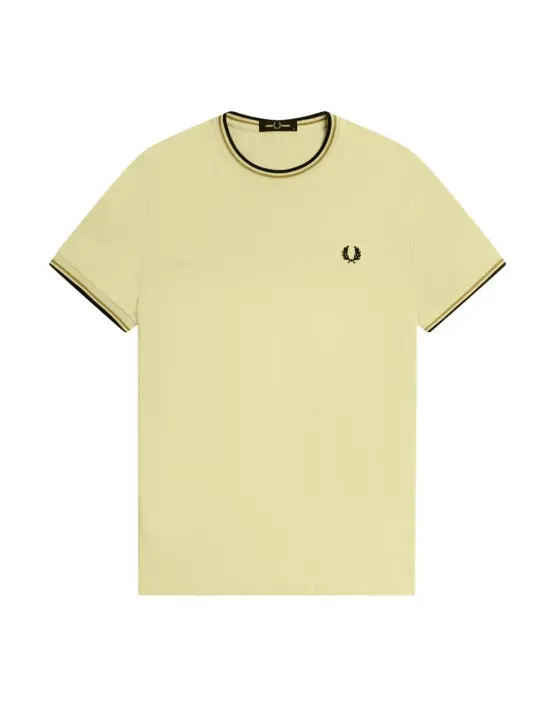 Camiseta Fred Perry Twin Tipped Hombre Amarilla - 1