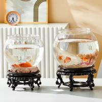Pequeño Acuario De Vidrio Transparente Para Pequeños Peces Y Reptiles Tanque De Peces Con Buena Visibilidad Estilo De Cuenco - details 1