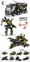 HUIQIBAO SWAT Camión De La Estación Policial Bloques De Construcción Modelo Para Niños Juguetes Educativos Helicóptero Y Coche De Figuras De La Ciudad - details 13