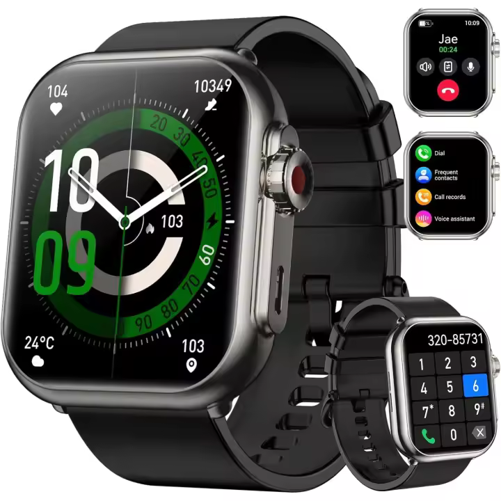 Smart Watch for Men Women, 1.85" HD Fitness Tracker with Call Function, 1000 mAh 100 Day Battery Life, 110+ Sport Modes, Heart Rate Sleep Monitor Fitness Watch, IP68 Waterproof, iOS Android Compatible - 1