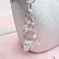 Llavero De Gato Lindo Con Estrella Y Patas De Cinco Puntos Lanyard Antipérdida Para Móvil Y Auriculares Colgante Para Mujer - details 9