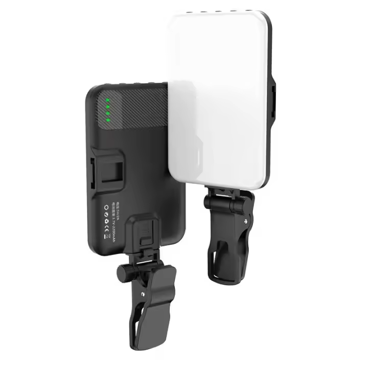 Luz de relleno para videoconferencia LED recargable con clip teléfono Android IPad portátil maquillaje tiktok selfie vlog iPhone - 1