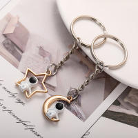 Llavero Creativo Estrella Luna Astronauta Pareja Diseño Romántico Lindo Colgante Para Mochila Metal Zinc Aliado Para Amantes - details 0