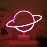 Lámpara Neón LED De Forma Planetaria Tierra Para Decoración De Pared Hogar Y Fiestas Luz Nocturna Con Batería Incluida - details 4