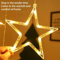 Luz De Hilo De Hadas De Luna Y Estrella Para Ventana De Navidad Decoración Para Interior Patio Puerta Delantera Camping Habitación Infantil - details 6