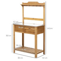 Mesa de Plantación con Banco DE TRABAJO galvanizado, estante y Jardinera, Mesa de jardinería de exterior para Jardines y Terrazas - details 6